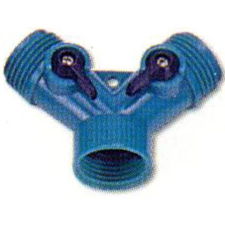 Rugg Rugg 3/4 in. Plastic Threaded Female/Male Y-Hose Connector with Shut Offs W6DY-PDQ